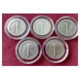 (5) Mercury Dimes