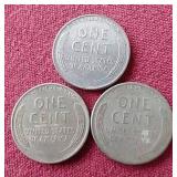 (3) 1943 Steel Pennies - P/D/S
