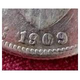 1909 Philippines Silver 1 Peso Coin