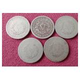 (5) Liberty "V" Nickels