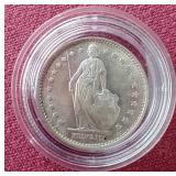 1967 Switzerland Silver 1 Franc Coin