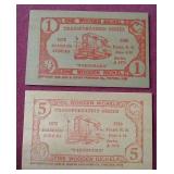 (2) Neat 1950 "Fargorama" Wooden Nickels