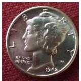 Beautiful Uncirculated 1942 Mercury Dime