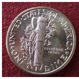 Beautiful Uncirculated 1942 Mercury Dime