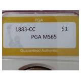 Stunning 1883-CC Morgan Dollar - PGA MS65
