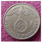 1937 German Third Reich 5 Pfennig Coin