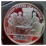 Beautiful Declaration of Independence 1 oz Silver Round