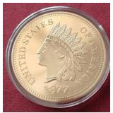 Indian Penny Style 5 oz Copper Round