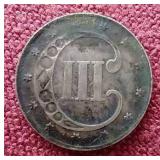 1853 3 Cent Silver Coin - Nice!