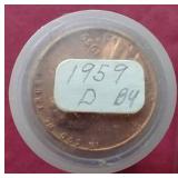 (2) Uncirculated Penny Rolls - 1959-D & 1960