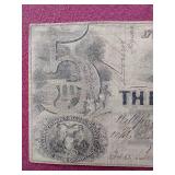 1857 Union Bank of Sullivan County, Monticello, New York $5 Note - Wow!