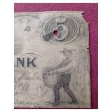 1857 Union Bank of Sullivan County, Monticello, New York $5 Note - Wow!