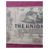 1857 Union Bank of Sullivan County, Monticello, New York $5 Note - Wow!