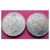 (2) Peace Dollars - 1922 & 1923