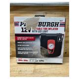 Pittsburgh 12V Portable Tire Inflator With LED Light