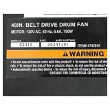 Strongway 48in. Belt Drive Drum Fan, 20,600 CFM, 9/10 HP MSRP $519.99