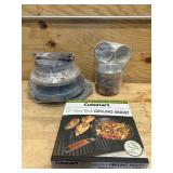 Assorted kitchenware AND Cuisinart Grilling Skillet