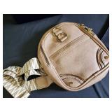 Tote Bag, Round Tan Crossbody Bag & Black Zip Clutch - Textured Leather Look