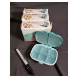 Travel Pill Container - Miqzwers - Teal 4-Compartment