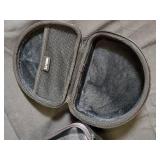 Blue Shure Hard-Shell Case & Black Travel Case & Round Black Case