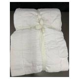 King Size White Quilted Comforter - Tie Strap