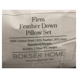 Pillow Set - Bokser Home Firm Feather Down Standard/Queen 20x28in