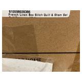 Quilt & Sham Set - French Linen Box Stitch Full/Queen