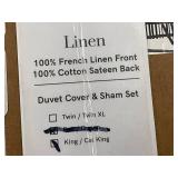 Duvet Cover & Sham Set - Linen Front & Cotton Sateen Back (Full/Queen)