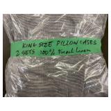 4 King Size Pillow Cases - 100% French Linen