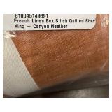 Bokser Home Sham Set French Linen Box-Quilted, King, Canyon Heather