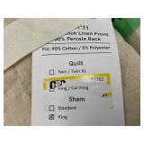 French Linen Sham Set King -And 4 other bedding items