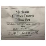 Medium Feather Down Pillow Set (King, 2-Pack) - Bokser Home