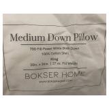 Medium Down Pillow - Bokser Home King, 700 Fill Power White Duck Down