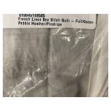 Quilt - French Linen Box Stitch, Pebble Heather/Pinstripe, Full/Queen