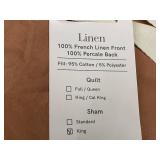 Sham Set - King Linen Front, Percale Back