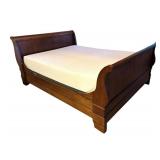 MB - Stunning Sleigh Queen Wooden Bed Frame