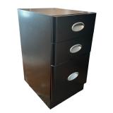 O - Black Metal 3-Drawer File Cabinet