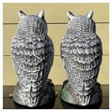SY - Pair of Resin Yard Owl Decoys