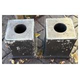 SY - Pair of Cement Yard Pillars / Outdoor Pedestals