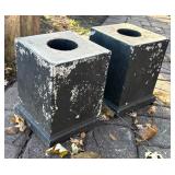 SY - Pair of Cement Yard Pillars / Outdoor Pedestals