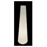 MB - White Ribbed Ceramic Table Lamp