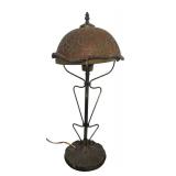O - Vintage Table Lamp with Decorated Dome Shade
