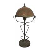 O - Vintage Table Lamp with Decorated Dome Shade