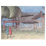 H - Framed Architectural House Rendering Print