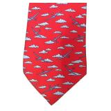 O - Set of 2 Hermes Silk Neck Ties - Airplane and Ladybug Designs