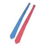 O - Set of 2 Hermes Silk Neck Ties - Airplane and Ladybug Designs