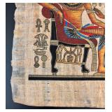 O - Unframed Egyptian Papyrus Print with Pharaoh and Queen