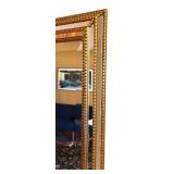 K - Beveled Mirror with Gold Beaded Frame