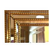 K - Beveled Mirror with Gold Beaded Frame