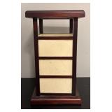 O - Pair of Berman Table Lamps with Wood and Paper Panel Design